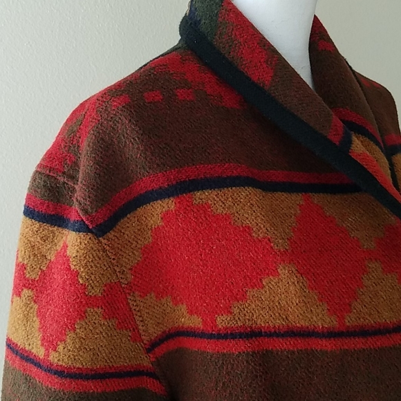 Vtg Miss New Yorker Southwestern Blanket Jacket - Picture 4 of 14